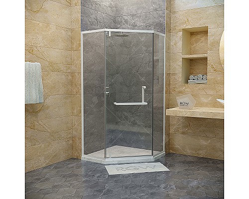 Душевой уголок RGW Hotel HO-084W 100х100 350608400-15 профиль Белый стекло прозрачное