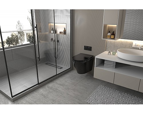 Унитаз ABBER Bequem AC1102MB подвесной черный матовый, безободковый