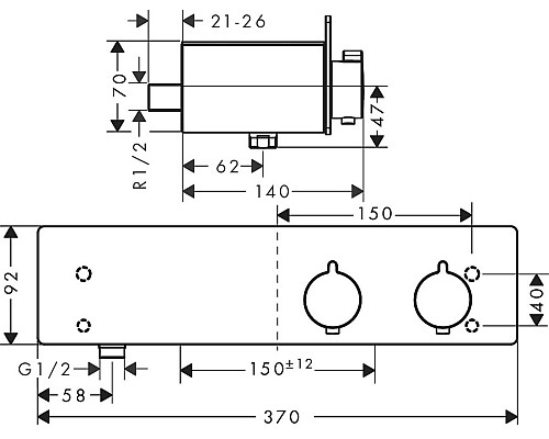 Смеситель для душа Hansgrohe ShowerTablet 13102400 с термостатом Белый хром