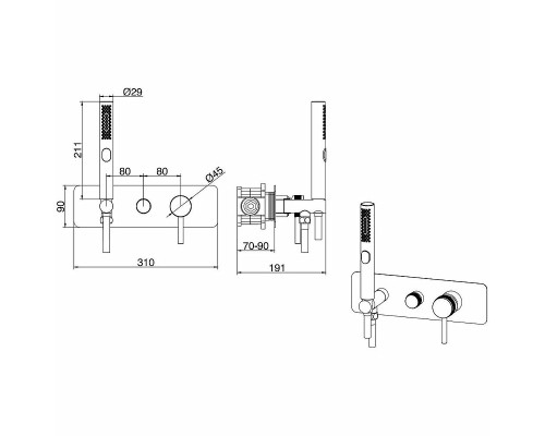Смеситель для душа Allen Brau Priority 5.31009-31 Черный матовый