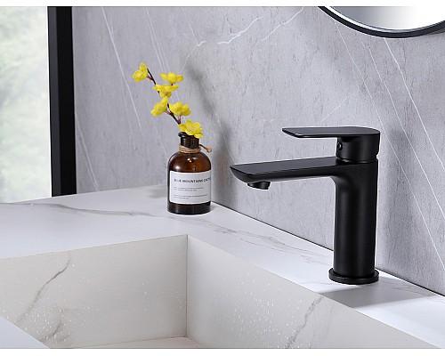 Смеситель ABBER Weiss Insel AF8010B для раковины, черный матовый