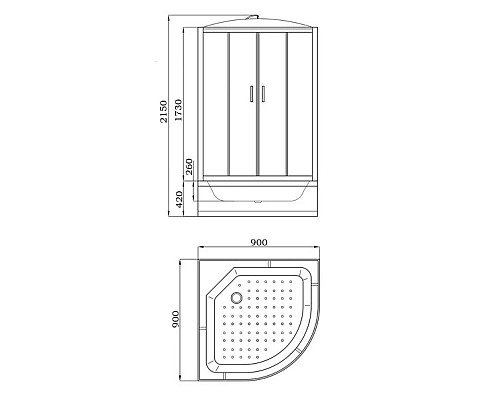 Душевая кабина Parly Tomorrow 90x90 EF921 без гидромассажа