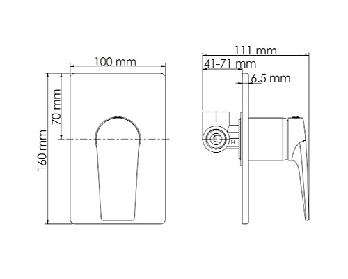 Смеситель для душа WasserKRAFT Glan 6651 Черный глянцевый