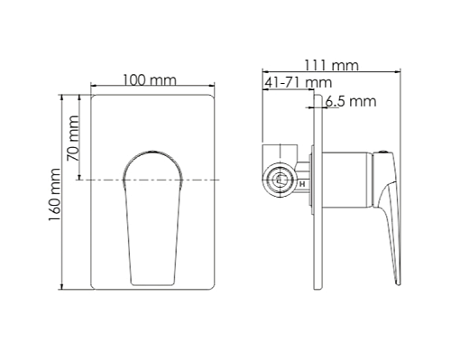 Смеситель для душа WasserKRAFT Glan 6651 Черный глянцевый