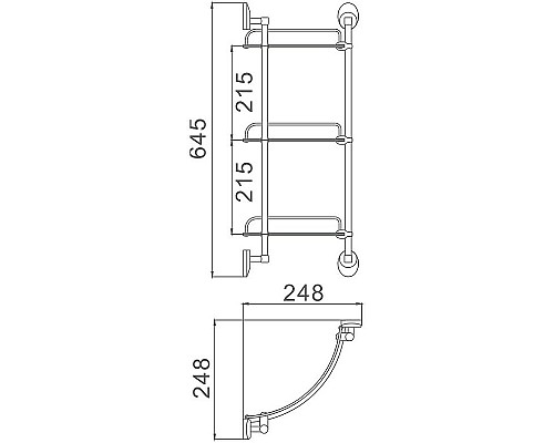 Стеклянная полка Haiba HB1607-3 угловая Хром Стеклянная полка Haiba HB1607-3 угловая Хром