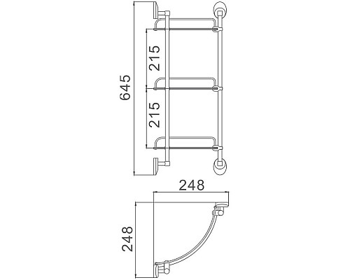 Стеклянная полка Haiba HB1607-3 угловая Хром Стеклянная полка Haiba HB1607-3 угловая Хром