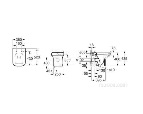 Чаша Roca Dama-N 347787000 напольная