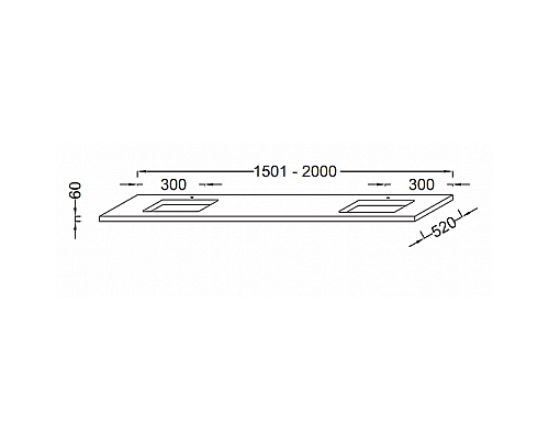 Столешница под раковину Jacob Delafon Parallel 200 EB55-2000-E10 Дуб