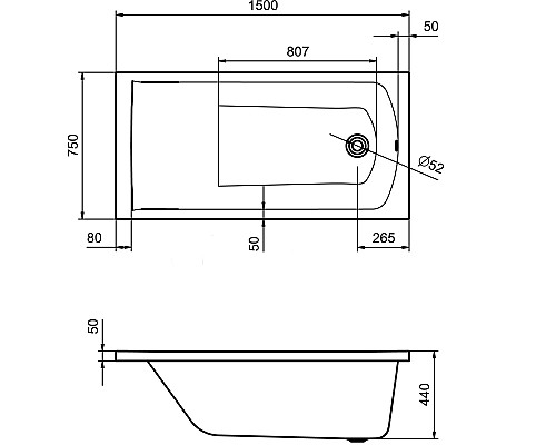 Акриловая ванна Santek Фиджи 150x75 1WH501598