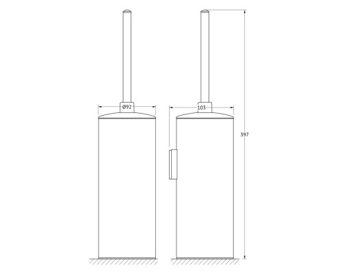 Туалетный ерш с крышкой (хром) FBS UNI 114 