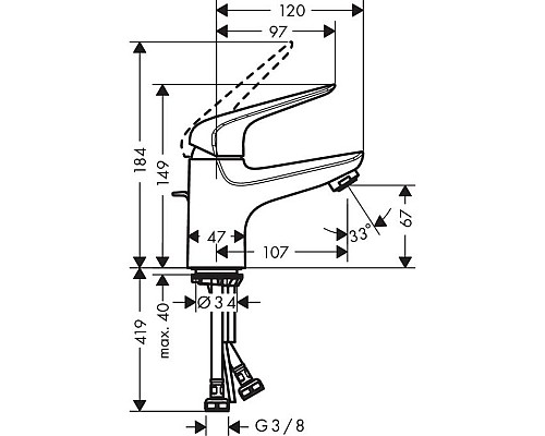 Смеситель для раковины Hansgrohe Novus 71020000