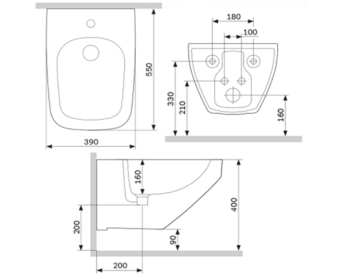 Биде AM.PM Inspire 2.0 C50A3411WH подвесное Белое