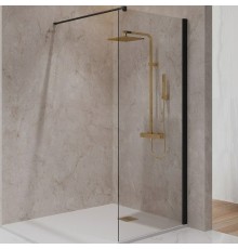 Душевая перегородка Paini 90 Walk-In 90C профиль Черный матовый стекло прозрачное