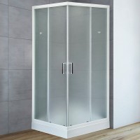 Душевой уголок Royal Bath HP 80х80 RB80HP-C с поддоном профиль Белый стекло матовое