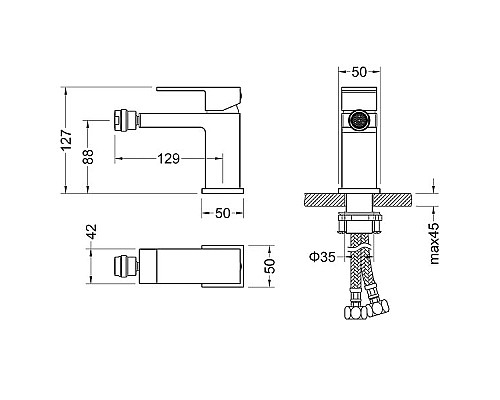 Смеситель для биде Timo Selene 2062/03F Черный