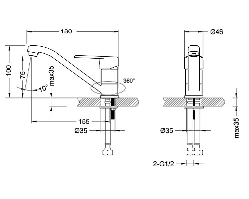 Смеситель Lemark Point LM0307C для раковины