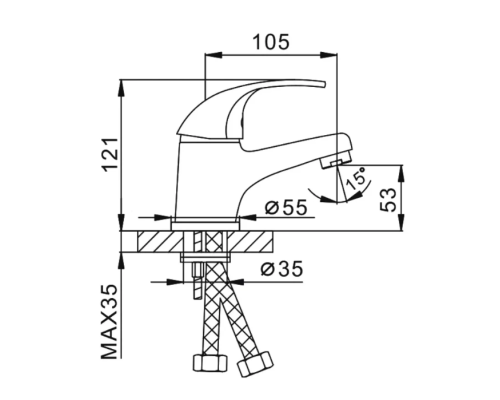 Смеситель для раковины Frap H03 F1003 Хром