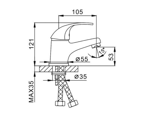 Смеситель для раковины Frap H03 F1003 Хром
