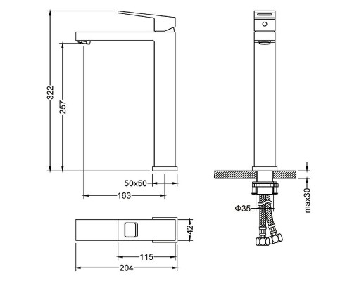 Смеситель для раковины Timo Briana 7111/17F Золото матовое