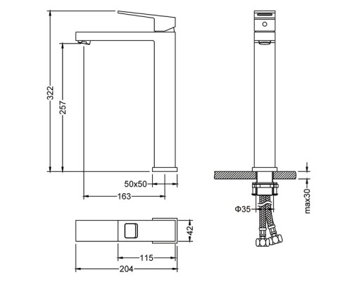 Смеситель для раковины Timo Briana 7111/17F Золото матовое