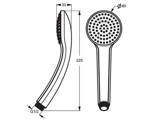 Ручной душ Ideal Standard Ideal Rain Soft B9400AA Хром