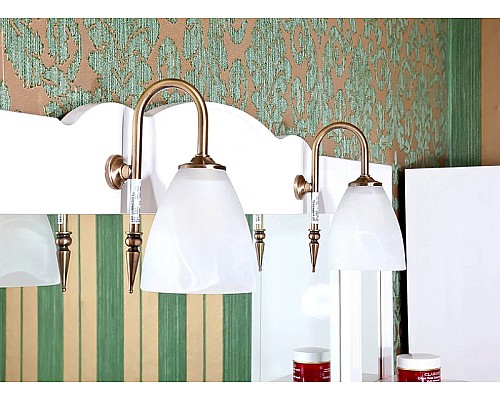 Зеркало Бриклаер Анна 120 4627125411359 с подсветкой Белое глянцевое