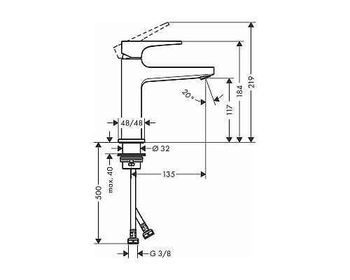 Смеситель для раковины Hansgrohe Metropol однорычажный белый матовый 32507700