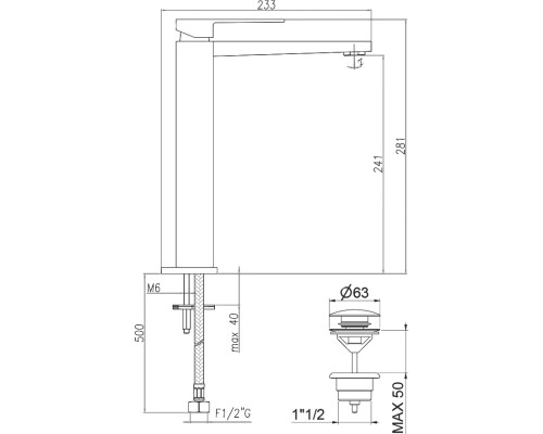 Смеситель для раковины Webert Pegaso PE830402010, золото