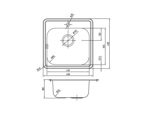 Мойка кухонная из нержавеющей стали IDDIS Strit STR48P0i77
