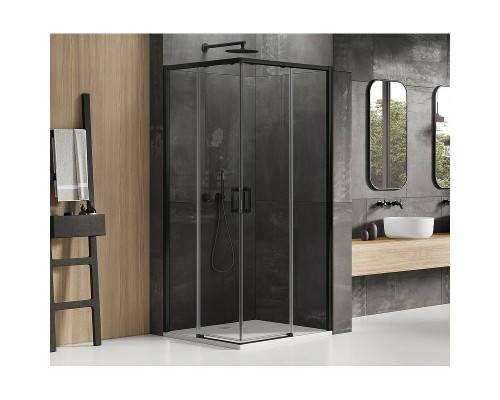 Душевое ограждение NEW TRENDY PRIME BLACK 100x80x200 (черный)