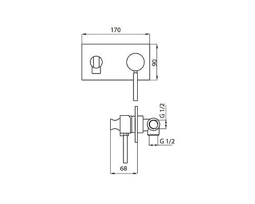 Смеситель с гигиеническим душем Cezares APHRODITE-DIF-03/24-Bi