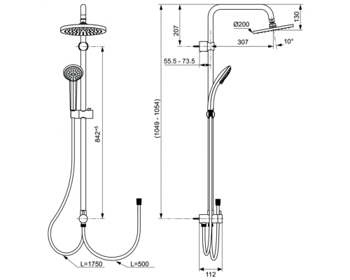 Душевая система Ideal Standard Ideal Rain Soft A5691AA Хром