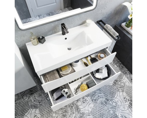 Тумба с раковиной IDDIS Cloud 100 подвесная белая CLO10W1i95K