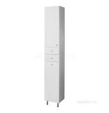 Шкаф - колонна Минима М с бельевой корзиной левая белый Aquaton 1A132303MN01L