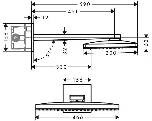 Верхний душ Hansgrohe Rainmaker Select 460 3jet 24007400