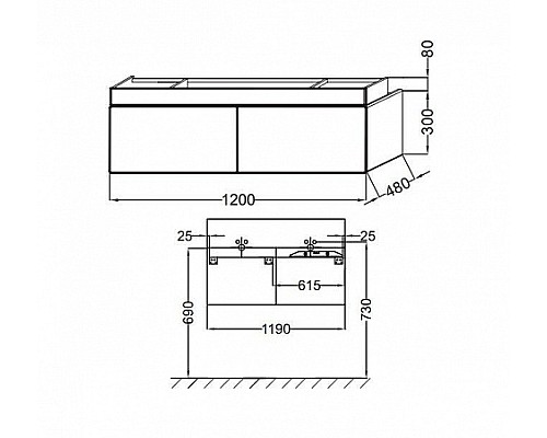 Тумба Jacob Delafon под раковинустолешницу EB1188N23