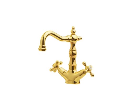 Смеситель для умывальника высокий Boheme Tradizionale Oro 292 золото
