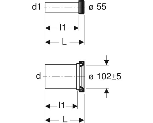 Впускной/выпускной патрубок для унитаза Geberit 152.426.46.1 Черный