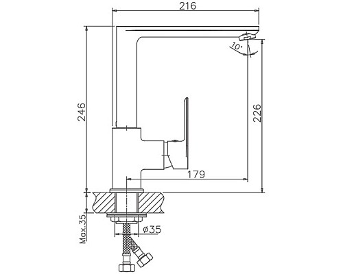 Смеситель для кухни Haiba HB70505-8 Белый Хром