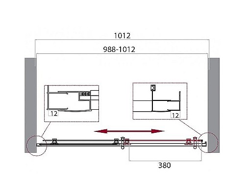 Душевая дверь BelBagno Uno 100 UNO-195-BF-1-100-C-Cr профиль Хром стекло прозрачное