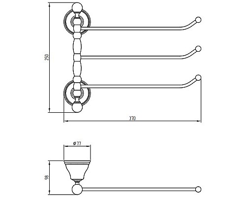 Полотенцедержатель Migliore Provance 17635 поворотный Бронза