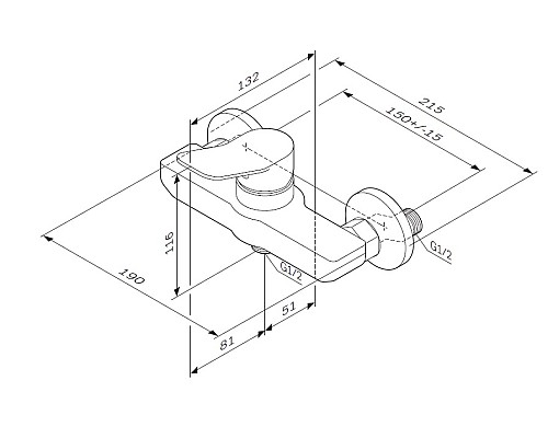 Смеситель для душа AM.PM X-Joy F85A20000 116 мм