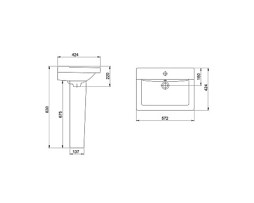 Раковина Santeri Орион 55 1.3110.8.S00.11B.0 Белая
