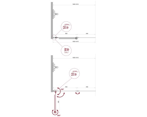 Шторка на ванну BelBagno UNO-V-2-100/150-C-Cr профиль Хром стекло прозрачное