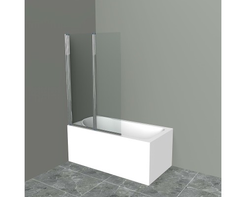 Шторка на ванну BelBagno UNO-V-2-100/150-C-Cr профиль Хром стекло прозрачное