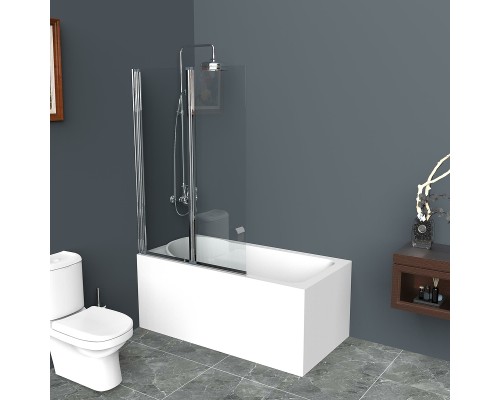 Шторка на ванну BelBagno UNO-V-2-100/150-C-Cr профиль Хром стекло прозрачное