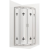 Душевой уголок Ambassador Royal 90x90 18015106 профиль Хром стекло белое с рисунком