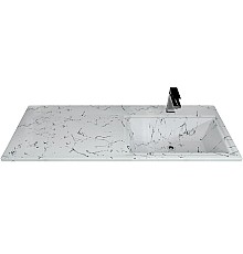 Раковина над стиральной машиной Stella Polar Мадлен 120 правая, белый мрамор