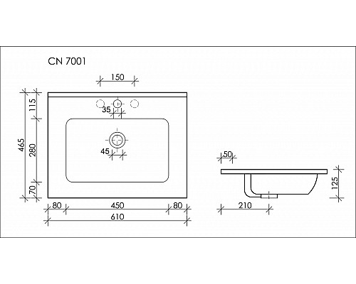 Умывальник накладной Ceramica Nova Element 610x465 CN7001 Умывальник накладной Ceramica Nova Element 610x465 CN7001