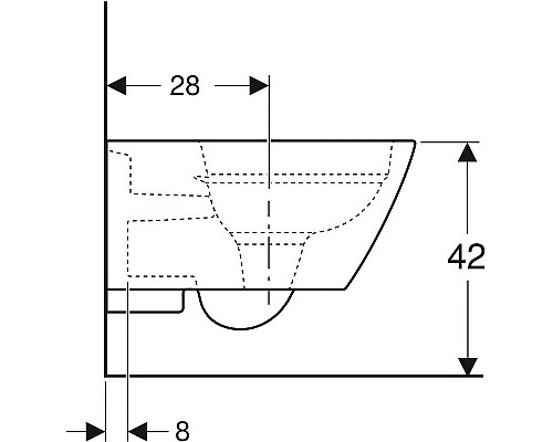 Чаша унитаза безободковая подвесная GEBERIT Smyle Square 500.208.01.1
